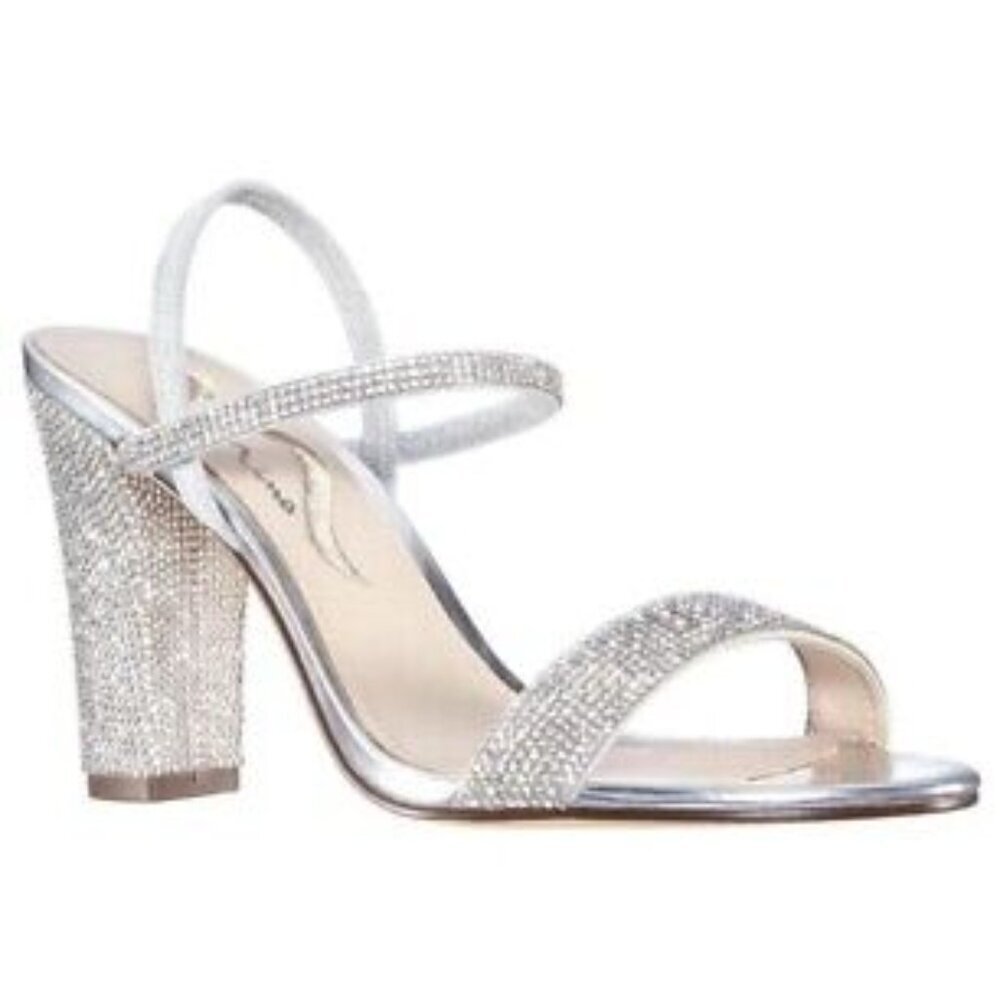 Nina Sanchia - FY Silver Rhinestone Heels  Size 8M